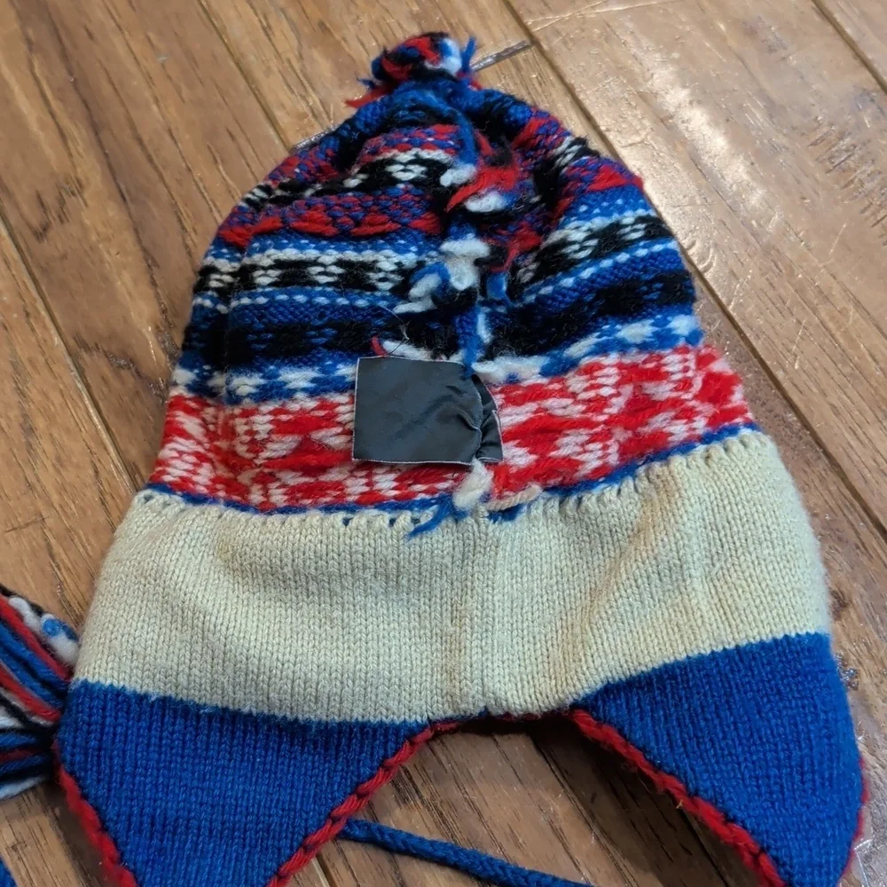 Hood Hats Cozy Blue and Red Kids Winter Hat